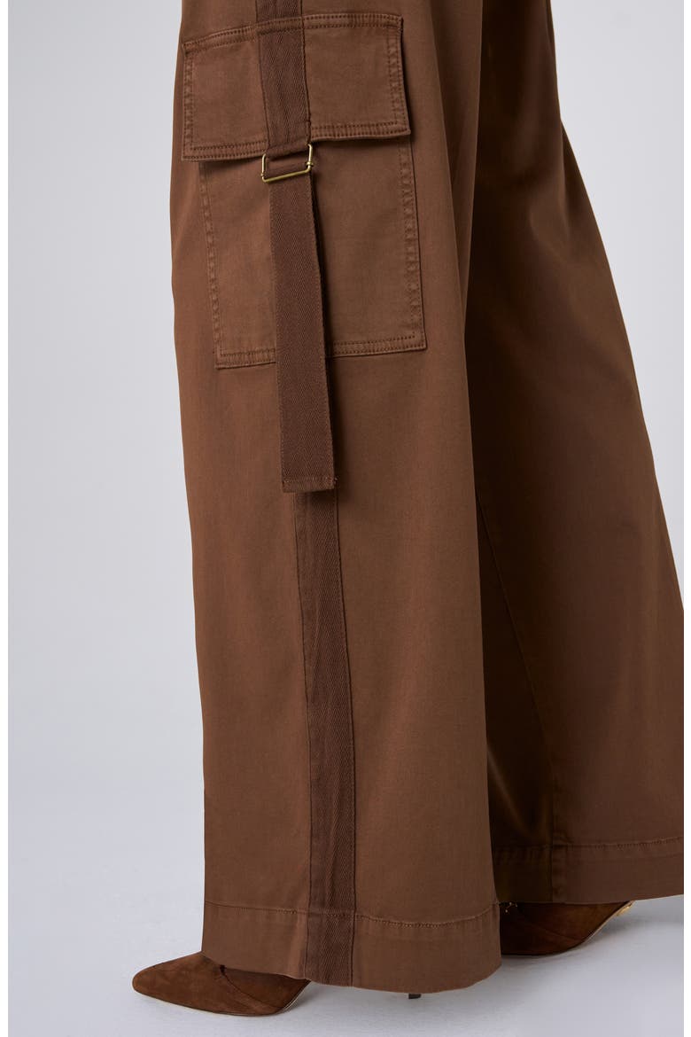 Mid Rise Wide Leg Cargo Pants, Alternate, color, CAROB BROWN