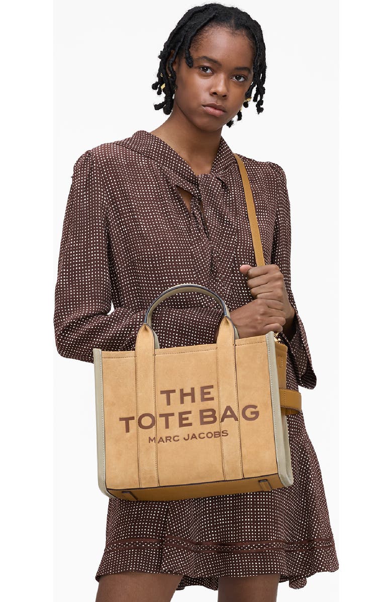 Marc Jacobs The Suede & Leather Medium Tote Bag, Alternate, color, Sahara