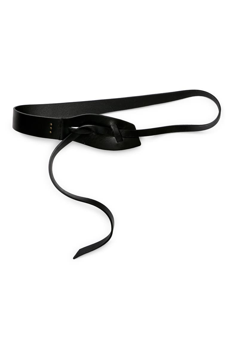 Lyra Leather Belt, Main, color, BLACK