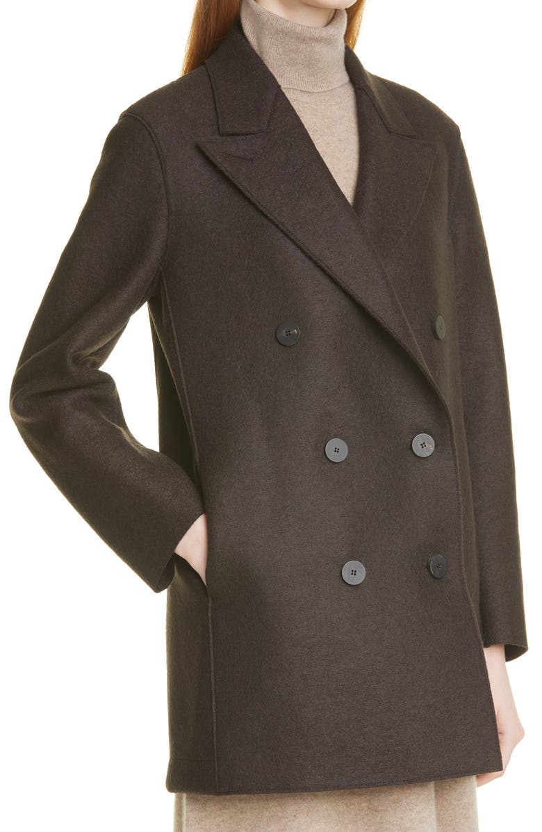 Harris Wharf London Pressed Wool Peacoat, Alternate, color,