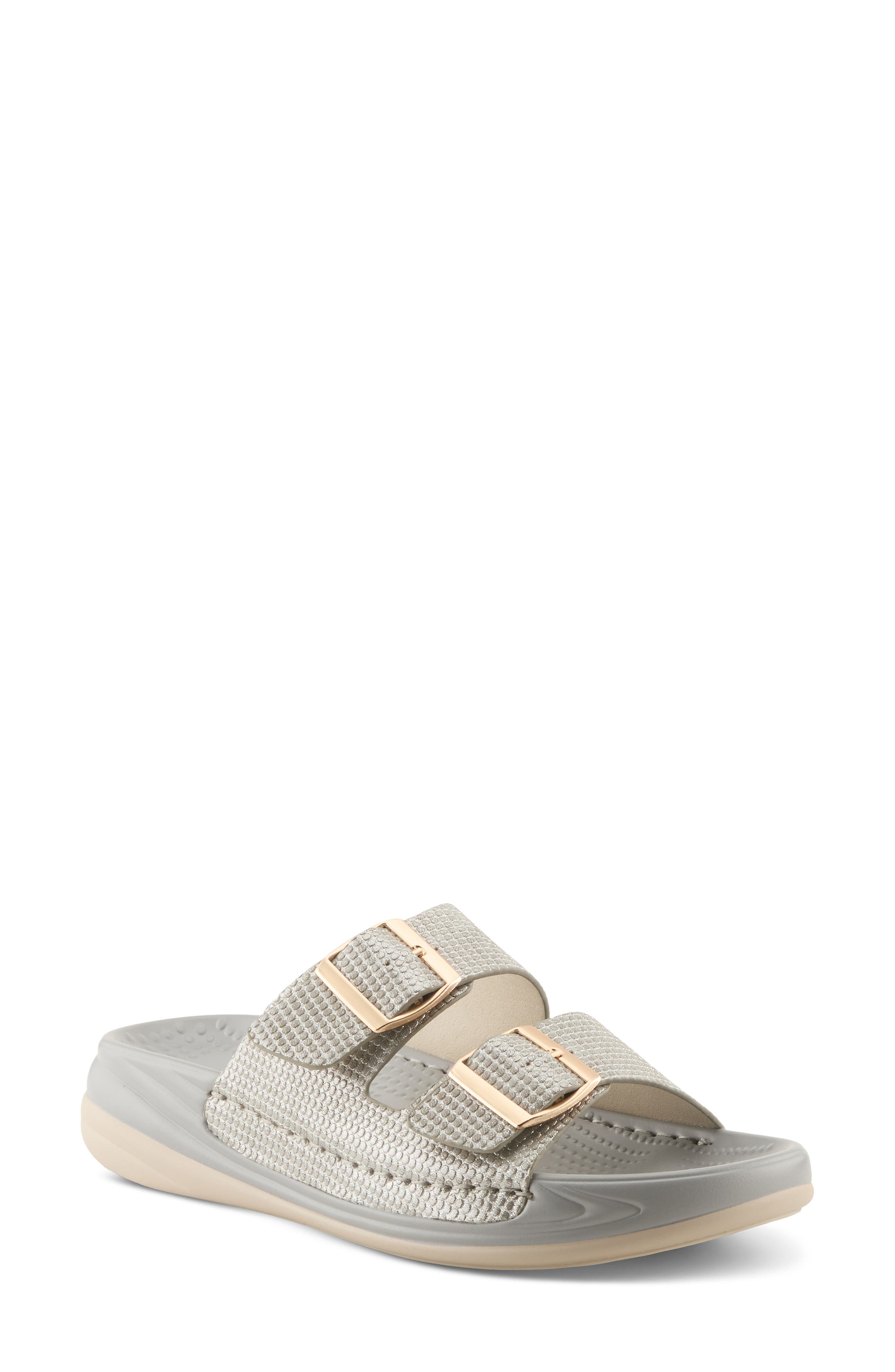 Flexus by Spring Step Buttermere Slide Sandal, Main, color, Grey Metallic