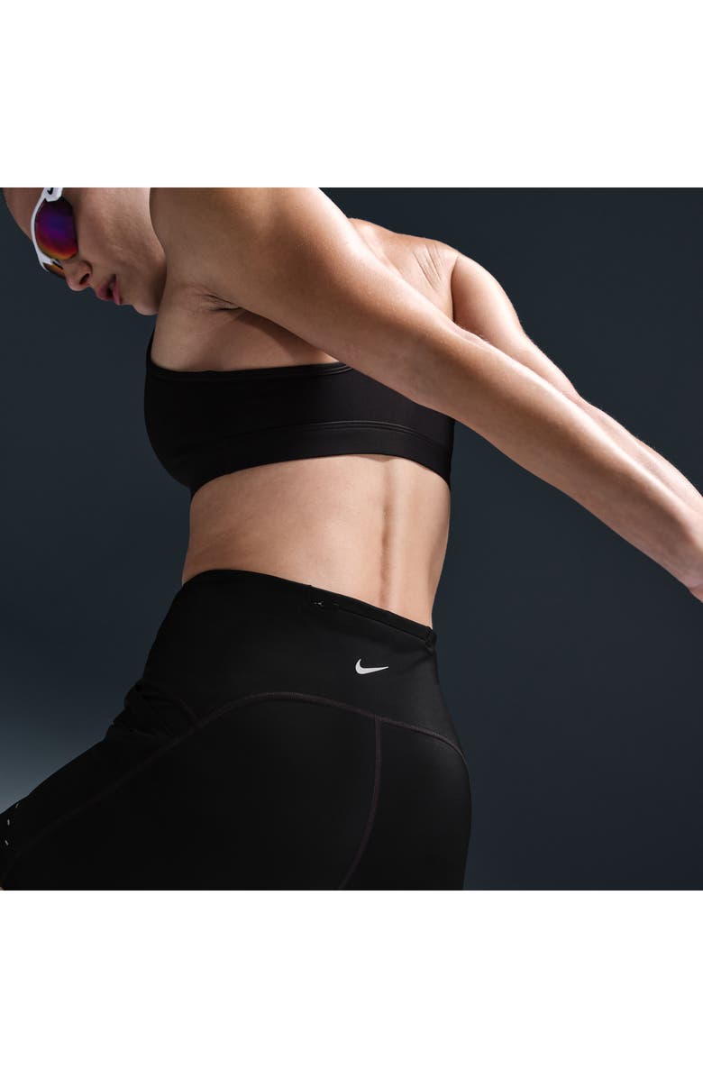 Nike Swift Dri-Fit High Waist Bike Shorts, Alternate, color, 010 010 Black/Reflective Silv