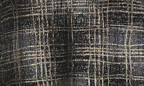 Jones New York Plaid Metallic V-neck Top In Multi