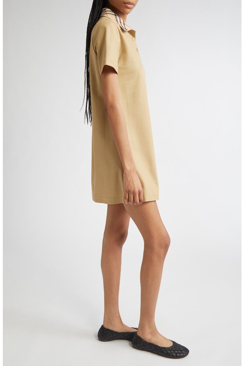 Check Collar Polo Dress, Alternate, color, FLAX