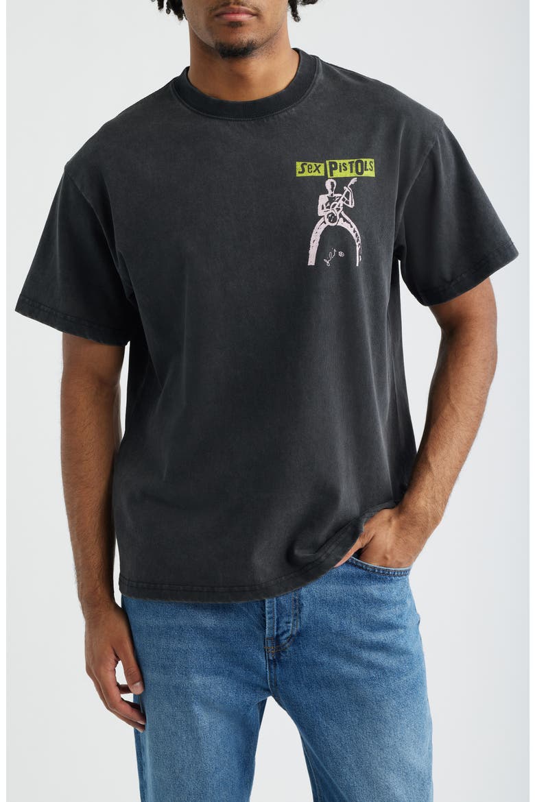 Oversize Sex Pistols Stance Graphic T-Shirt, Main, color, WASHED BLACK