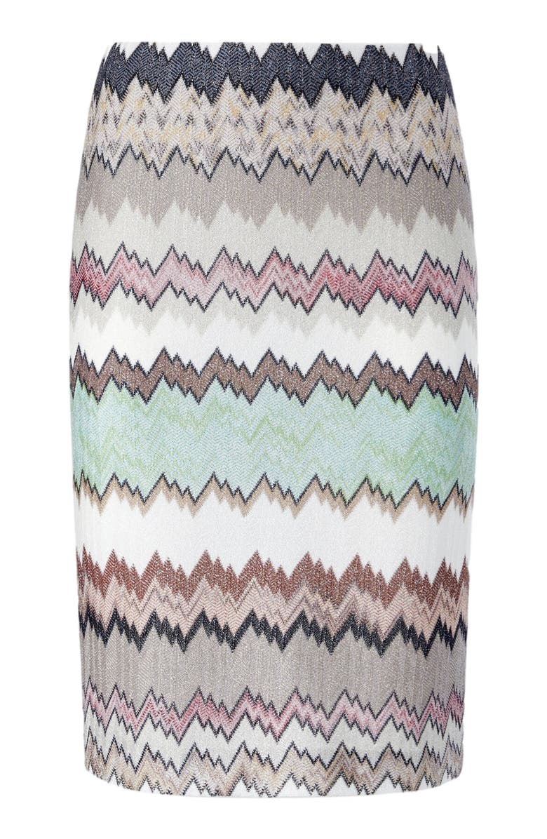 Missoni Viscose Lamé Midi Skirt With Slit, Alternate, color, Green& Brown