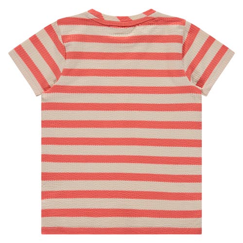 Stains And Stories By Babyface Textured Striped Short Sleeve T-shirt In Multi
