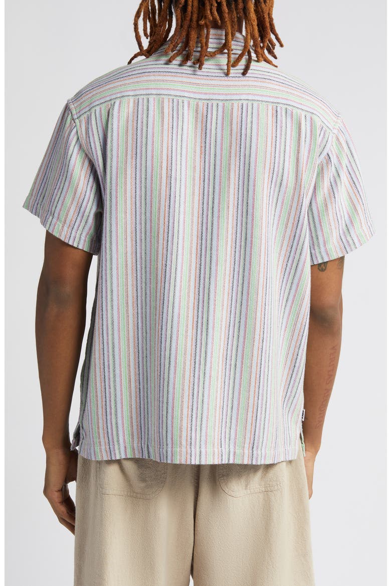 Talby Stripe Oxford Cloth Camp Shirt, Alternate, color, HYDRANGEA MULTI