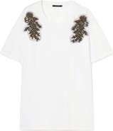 Marina Rinaldi Perak Faux Gem Embellished Cotton T-Shirt