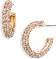 Cara Pavé Rhinestone Hoop Earrings
