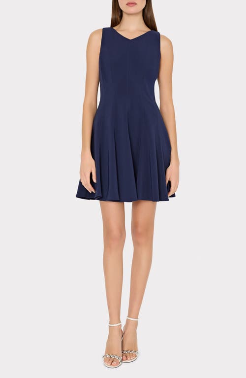 Milly Sleeveless Fit & Flare Minidress In Blue