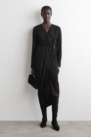 COS Gathered Midi Wrap Dress