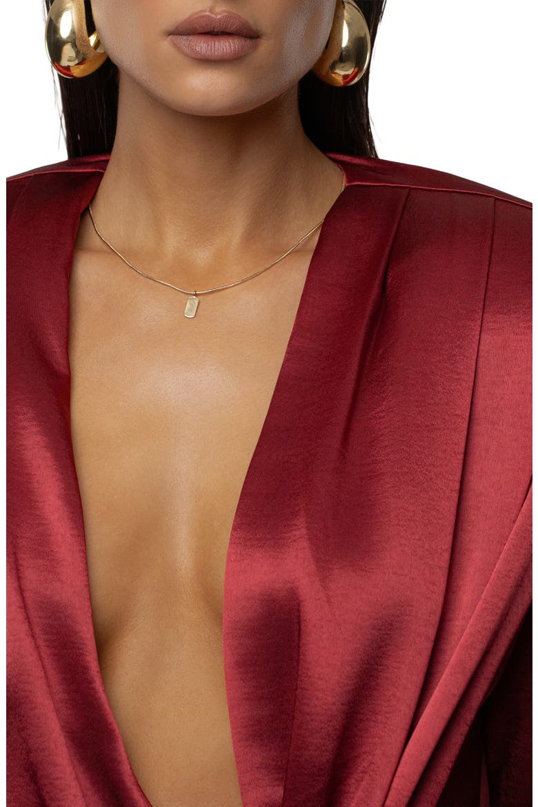Statement Satin Drape Top, Alternate, color, RED