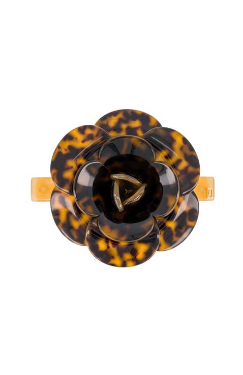 Tortoiseshell Acetate Camelia Flower Barrette