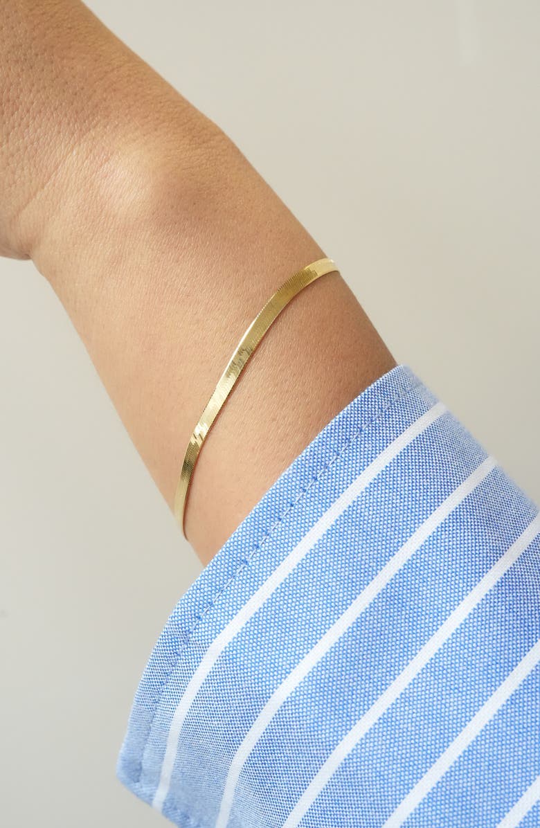 Argento Vivo Sterling Silver Herringbone Chain Bracelet, Alternate, color, Gold