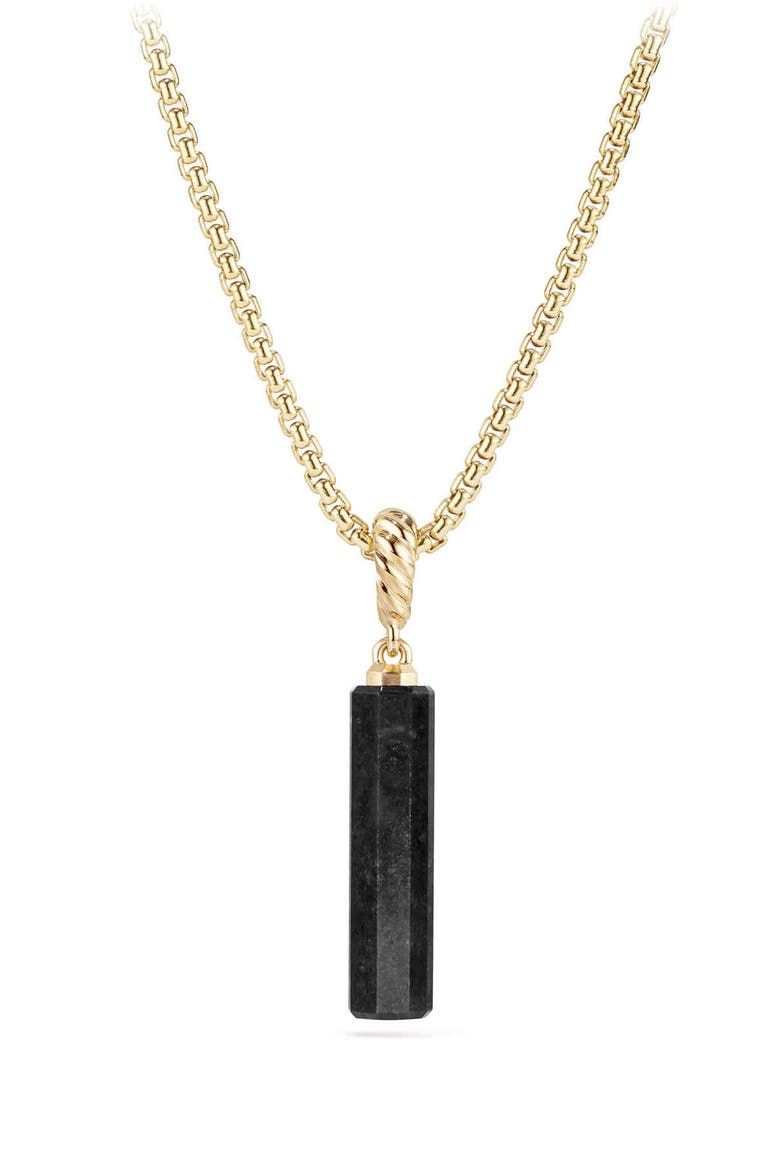 Barrel Charm with 18K Gold, Main, color, GOLD/ BLACK ONYX
