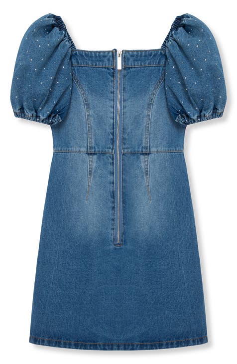 Kids' Rhinestone Denim Dress (Big Kid)