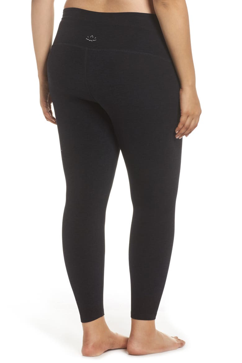 High Waist Midi Leggings, Alternate, color, DARKEST NIGHT