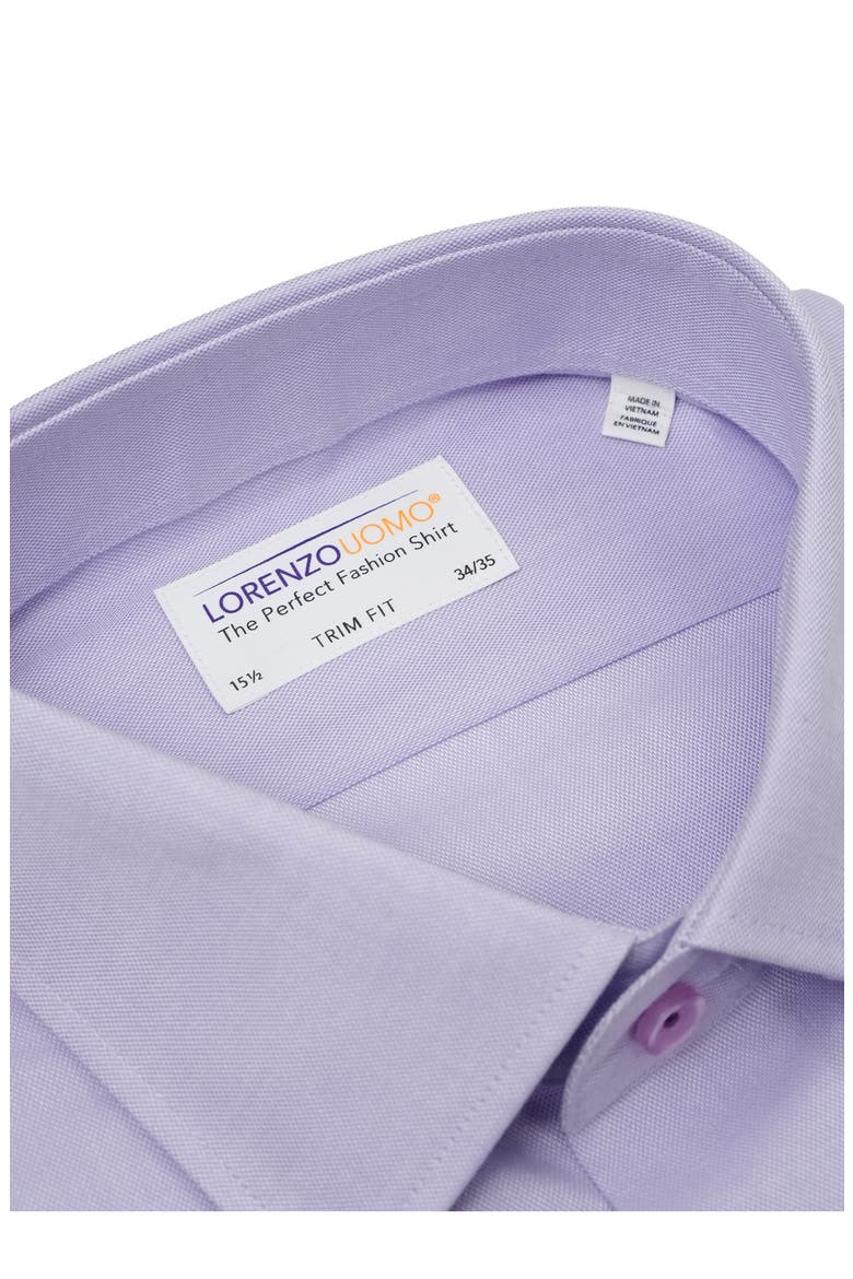 Trim Fit Textured Cotton Dress Shirt, Alternate, color, LILAC