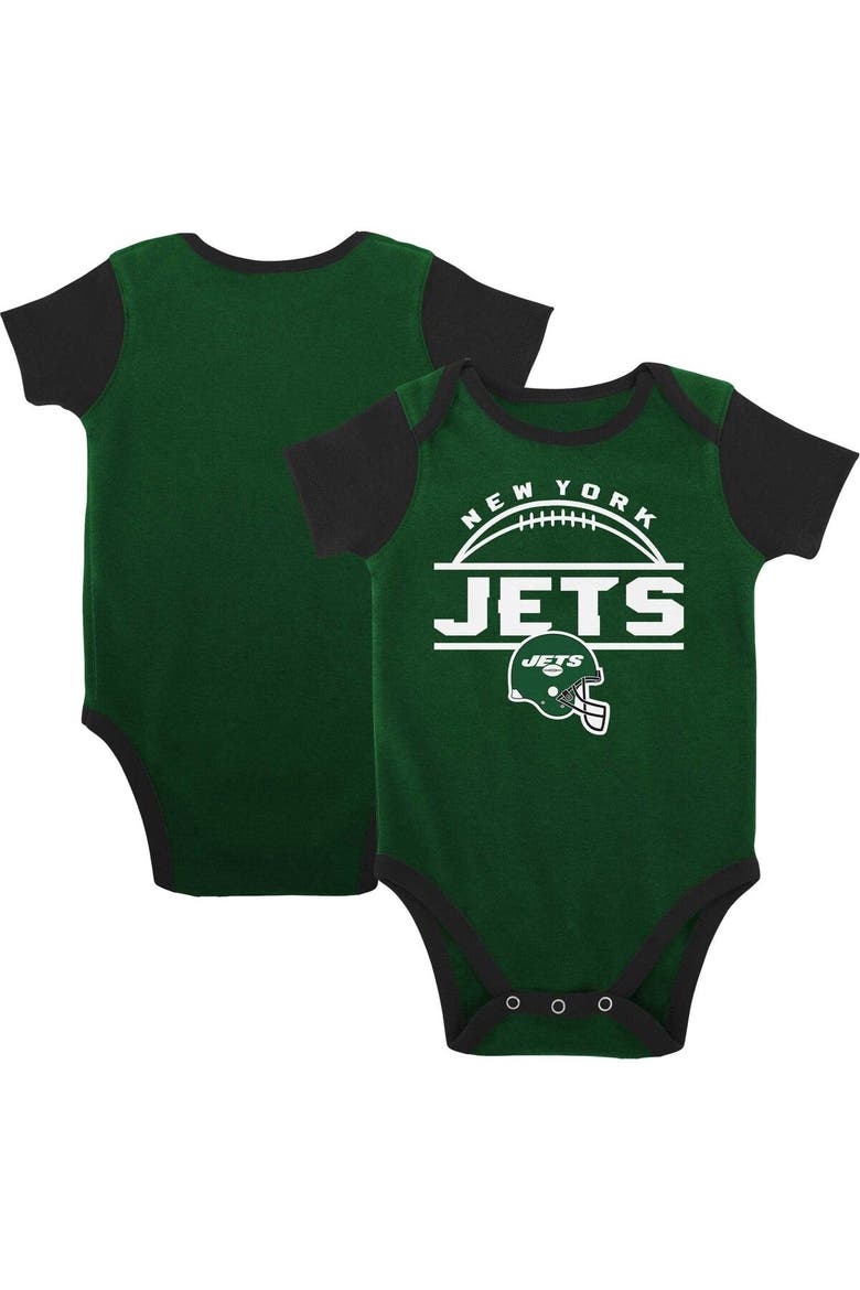 Newborn & Infant Green/Black New York Jets Home Field Advantage Three-Piece Bodysuit, Bib & Booties Set, Main, color, Green
