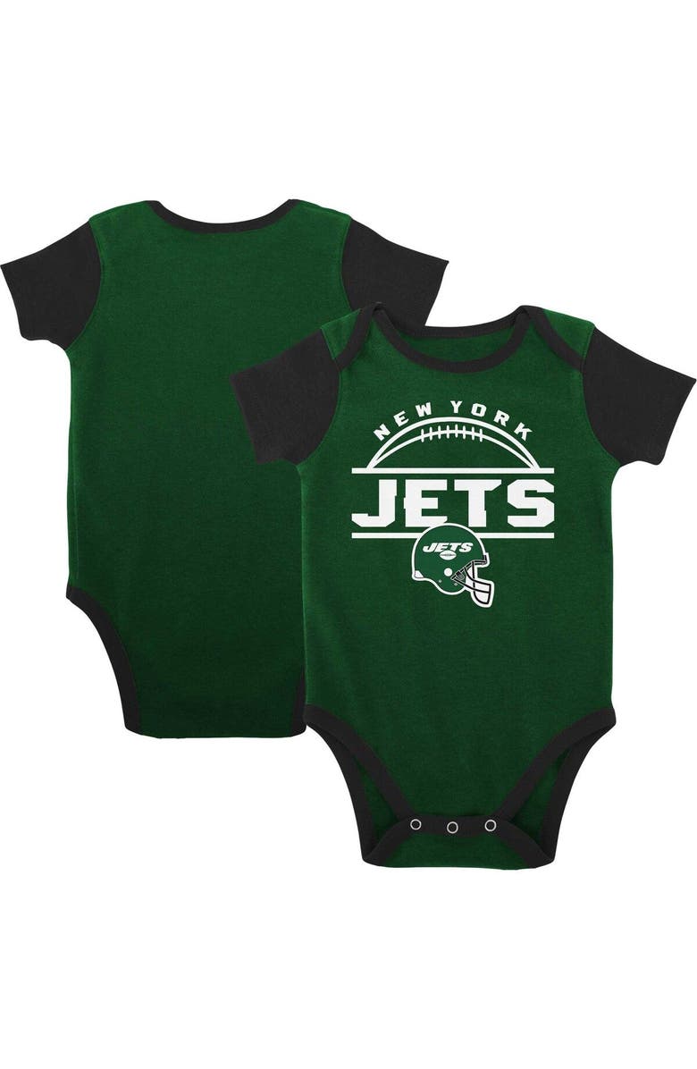 Outerstuff Newborn & Infant Green/Black New York Jets Home Field Advantage Three-Piece Bodysuit, Bib & Booties Set, Main, color, 