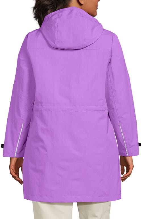 Lands' End Plus Size Squall Hooded Waterproof Raincoat In Soft Orchid