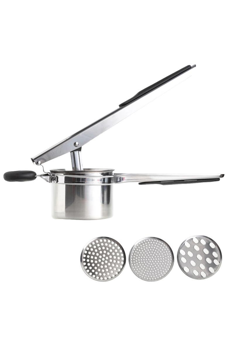 Luminuxe Stainless Steel Potato Ricer 15 Ounce Heavy Duty Masher Nonslip Handle, Main, color, Silver