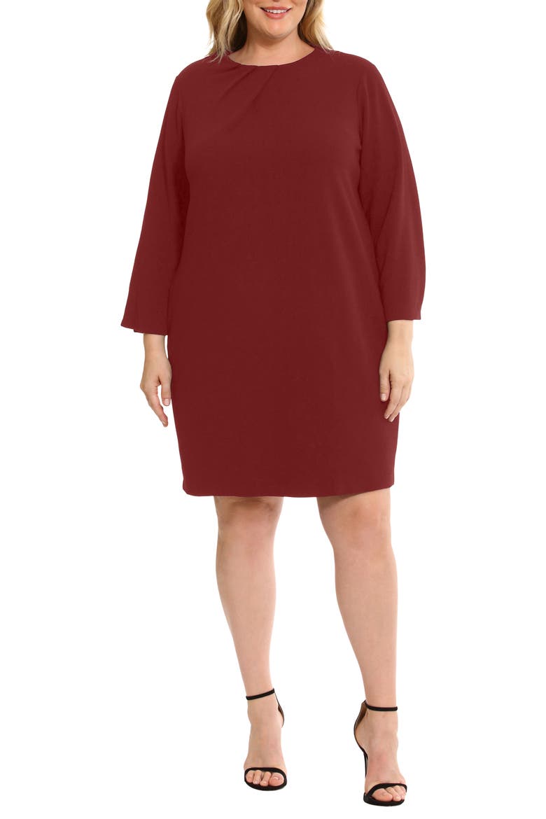 Long Sleeve Sheath Dress, Main, color, ZINFANDEL