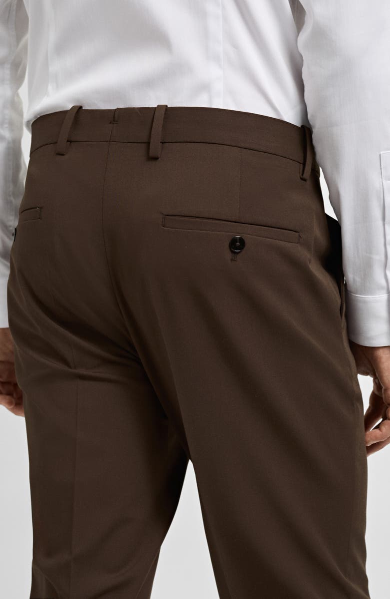 MANGO Prince of Wales Check Super Slim Fit Stretch Pants, Alternate, color, Tobacco Brown