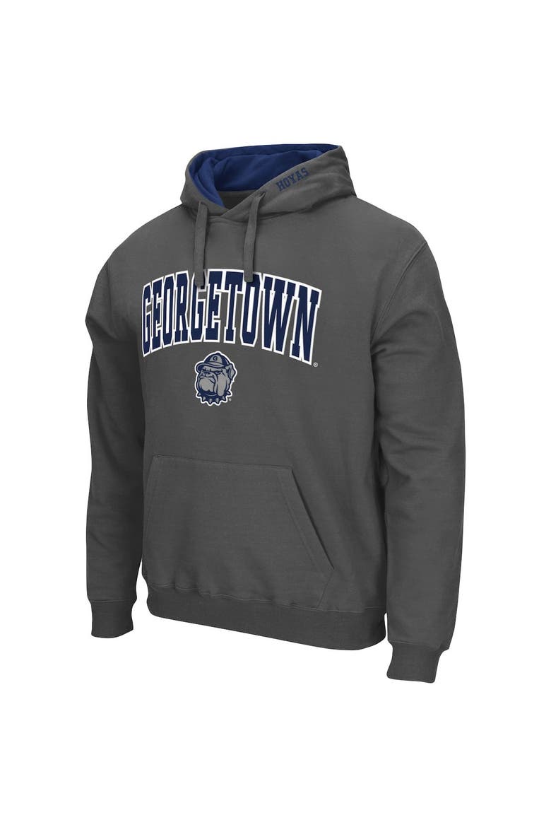 Men's Colosseum Charcoal Georgetown Hoyas Arch and Logo Pullover Hoodie, Alternate, color, Charcoal