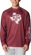 Columbia Men's Columbia Maroon Texas A&M Aggies PFG Terminal Tackle Omni-Shade Raglan Long Sleeve T-Shirt