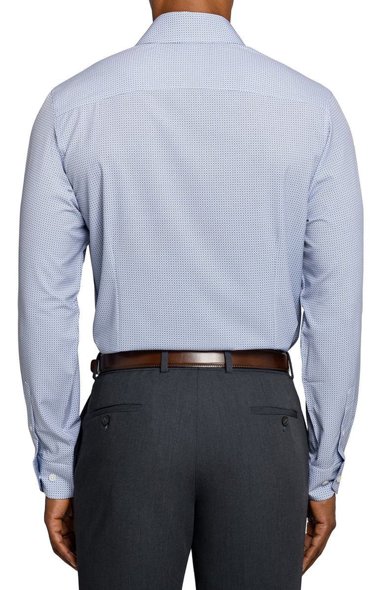 W.R.K Regular Fit Octagon Geo Performance Dress Shirt, Alternate, color, White/ Blue