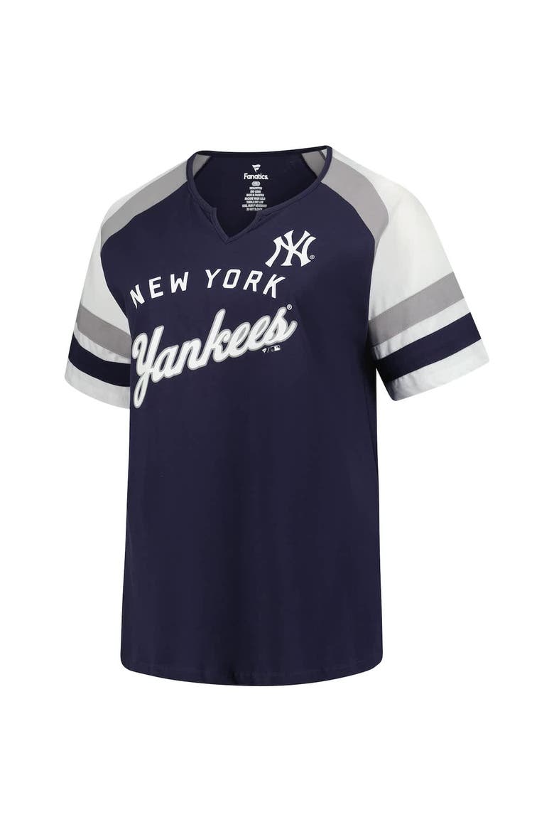 Women's Profile Aaron Judge Navy New York Yankees Plus Size Name & Number Raglan T-Shirt, Alternate, color, Navy