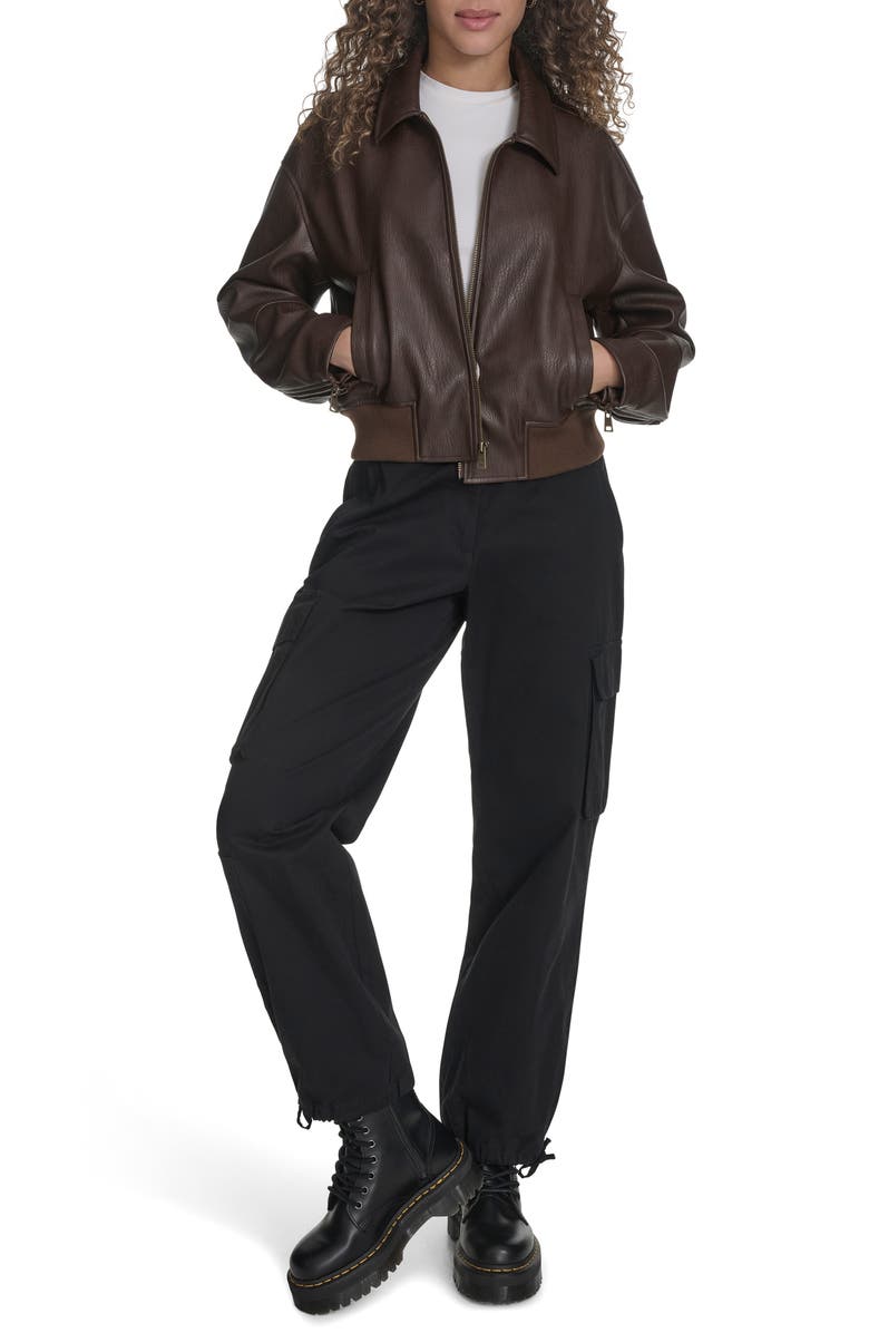 Levi's Faux Leather Bomber Jacket, Alternate, color, Dark Brown