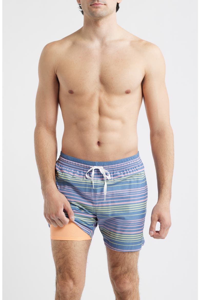 The Blossom Bands 5.5-Inch Swim Trunks, Alternate, color, DUSTY BLUE