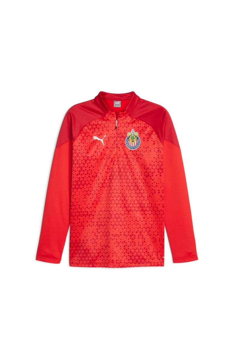 PUMA Men's Puma  Red Chivas 2023/24 Quarter-Zip Fleece Top, Alternate, color, 