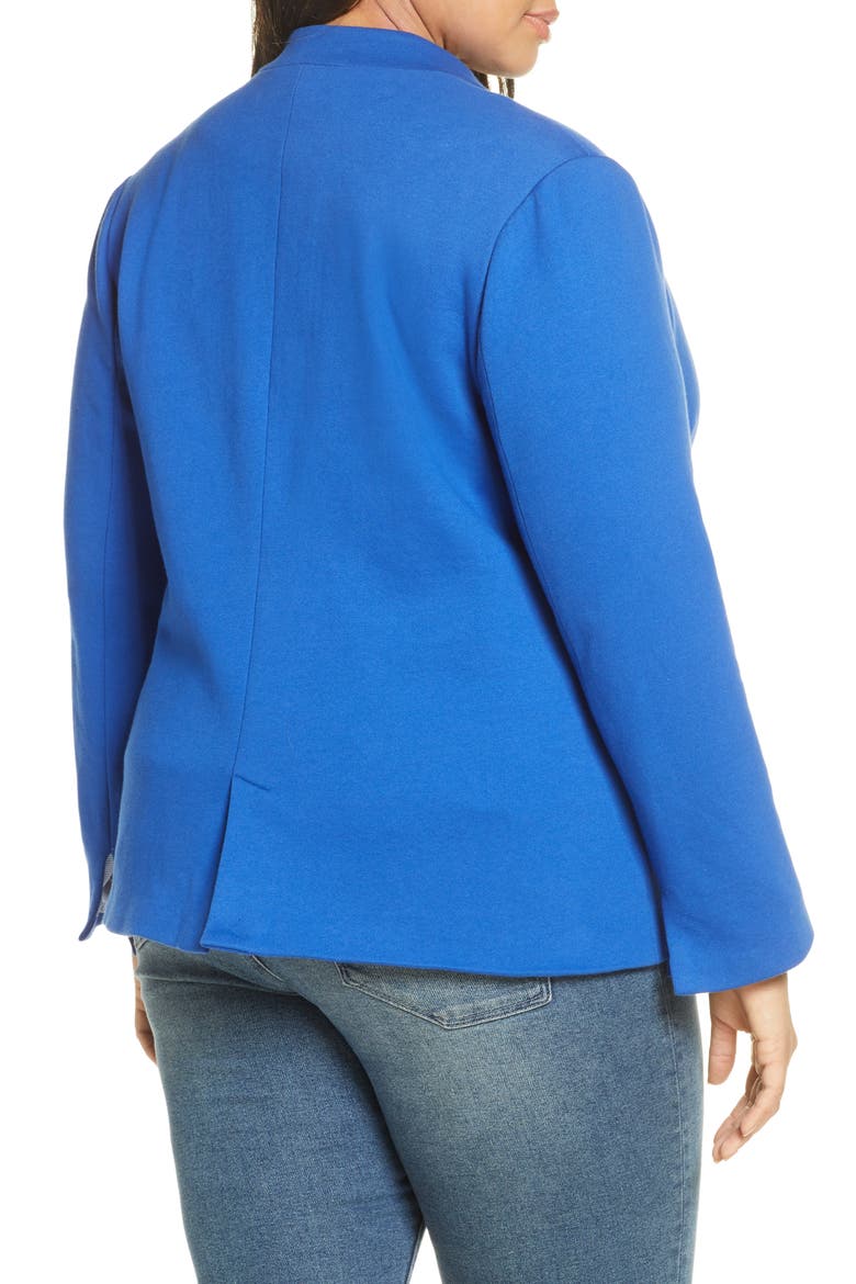 Inverted Notch Collar Cotton Blend Blazer, Alternate, color, ROYAL
