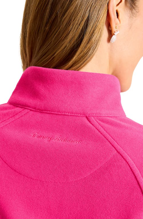 Tommy Bahama New Aruba Stretch Cotton Half Zip Pullover In Bright Blush