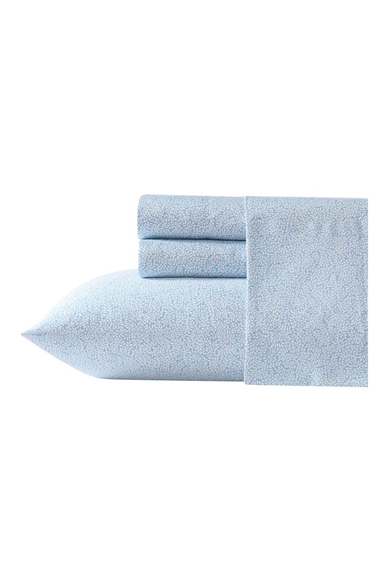 Little Vines King Cotton Sheet Set, Main, color, BLUE