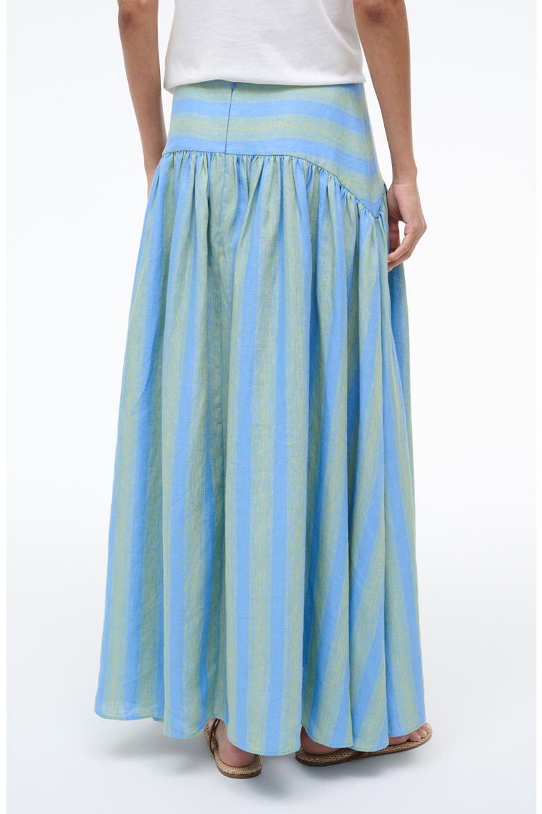Procida Stripe Linen Midi Skirt, Alternate, color, SEAPORT STRIPE