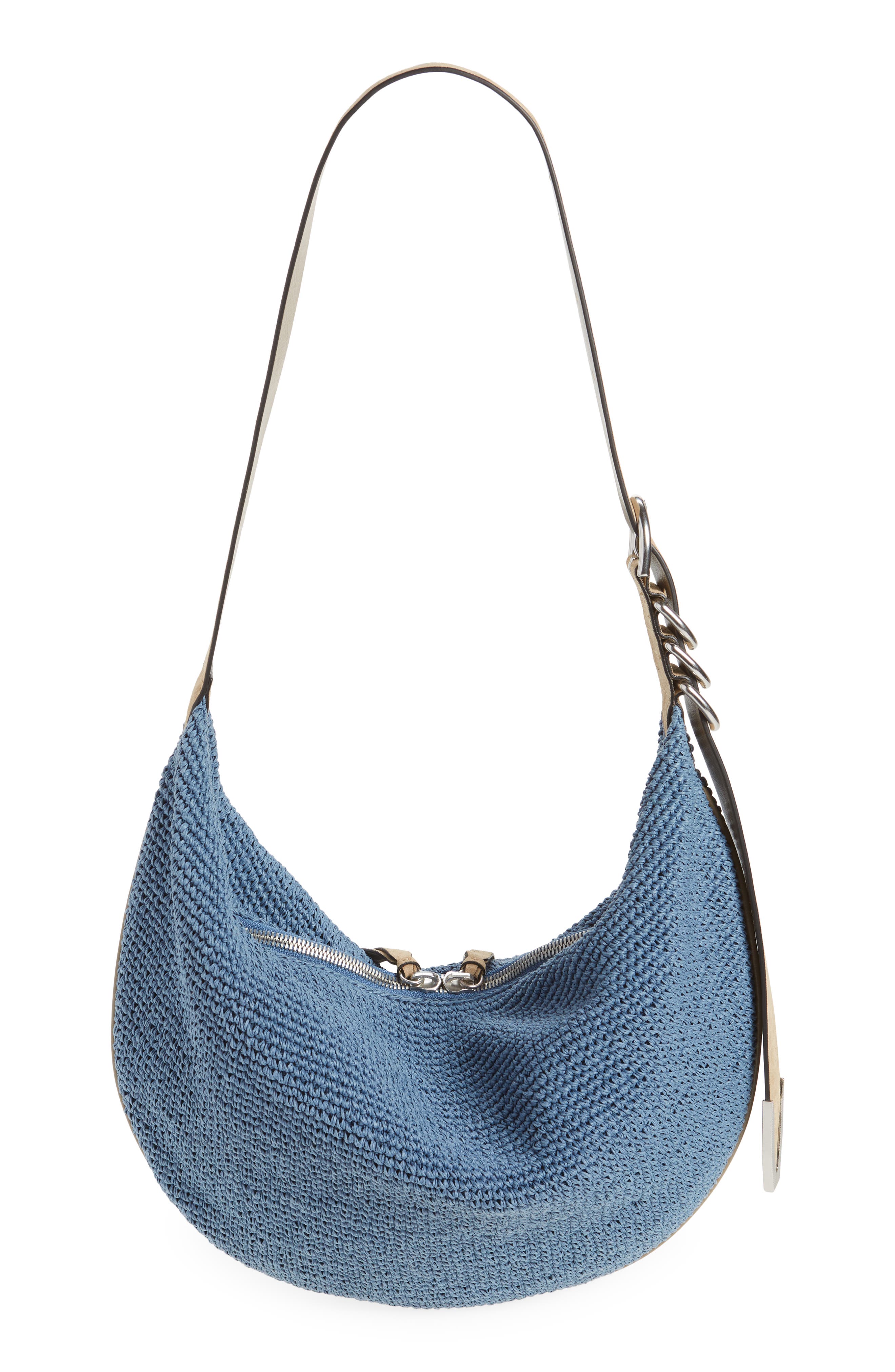 Spire Straw Hobo Bag, Alternate, color, DENIM BLUE