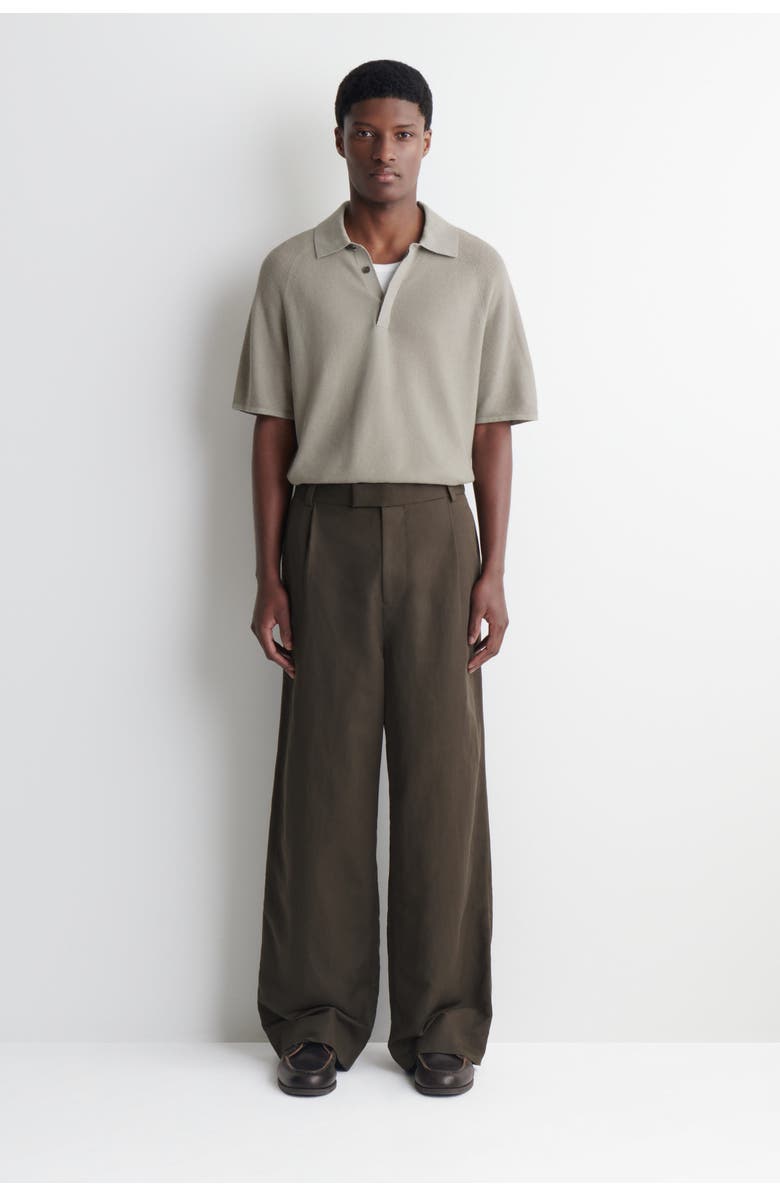 COS Knitted Linen-silk Polo Shirt, Alternate, color, Light Gray