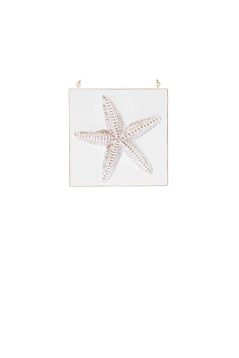 Sea Star Ceramic Coastal Christmas Tree Ornament, Alternate, color, White