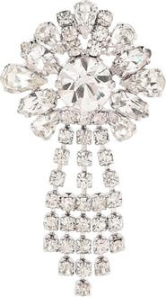Susan Caplan 1970s Vintage Drop Crystal Brooch
