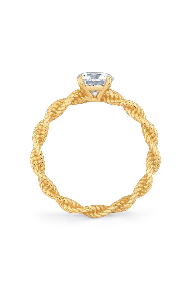 Brilliant Cut Cubic Zirconia Twisted Band Solitaire Ring, Alternate, color, 18KT YELLOW GOLD / CLEAR STONE