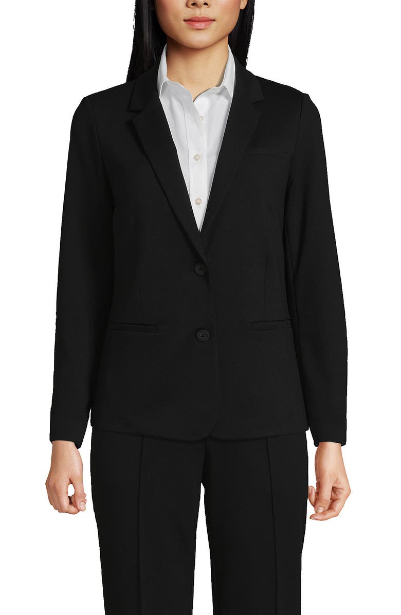 Lands
 End Two Button Ponte Blazer, Main, color, Black