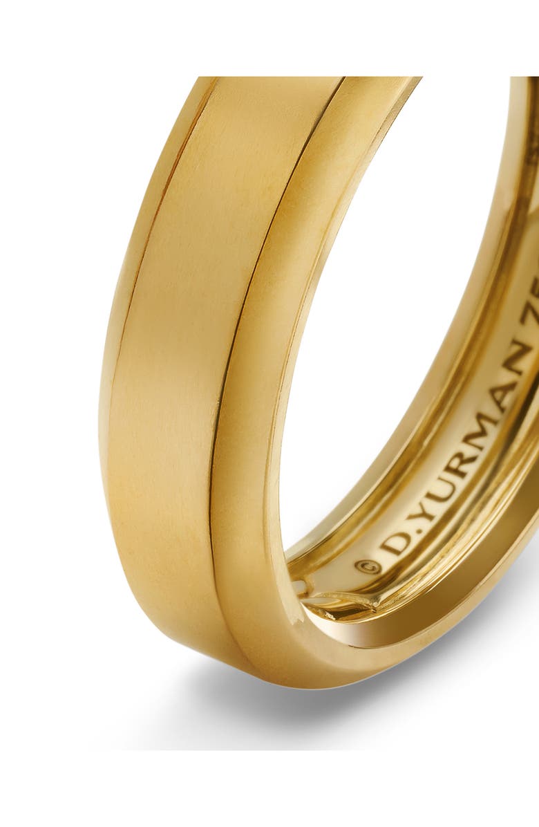 David Yurman Beveled Band Ring in 18K Yellow Gold, 6mm, Alternate, color, Gold