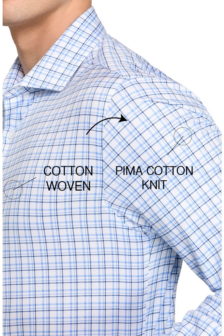 Slim Fit Plaid Reworked Dress Shirt, Alternate, color, WHITE/ BLUE