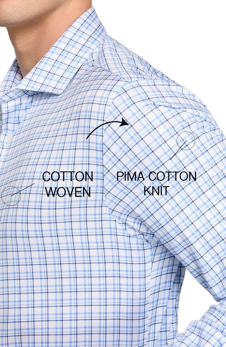 W.R.K Slim Fit Plaid Reworked Dress Shirt, Alternate, color, White/ Blue