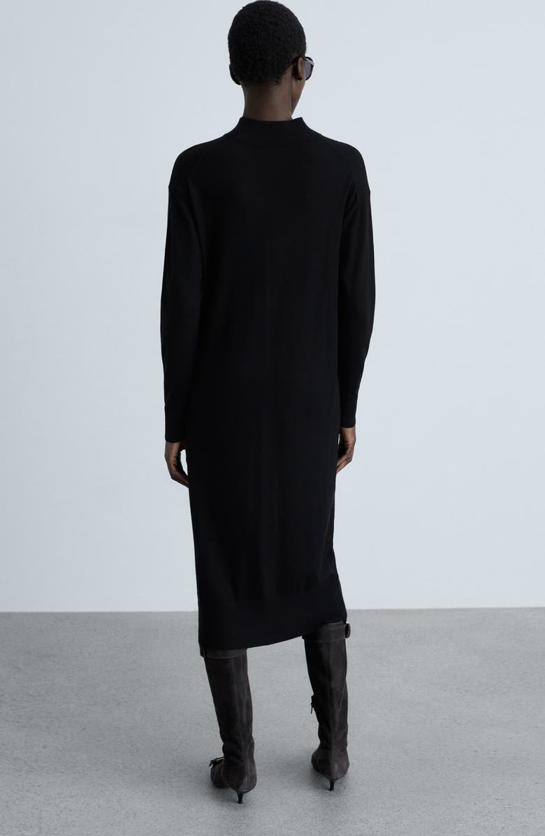 MANGO Mock Neck Long Sleeve Dress, Alternate, color,